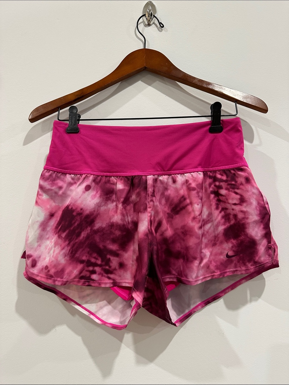 Nike One- Drift High-Rise Fuchsia Tie-Dye Shorts